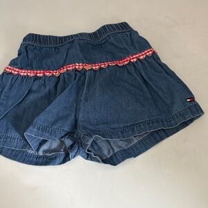 Tommy Hilfiger Blue Denim Skort with Red Trim